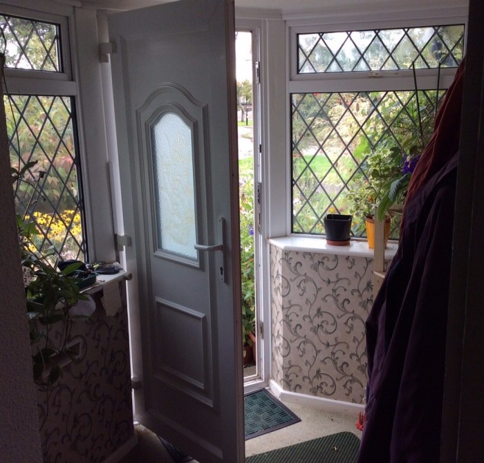 An open door in a home