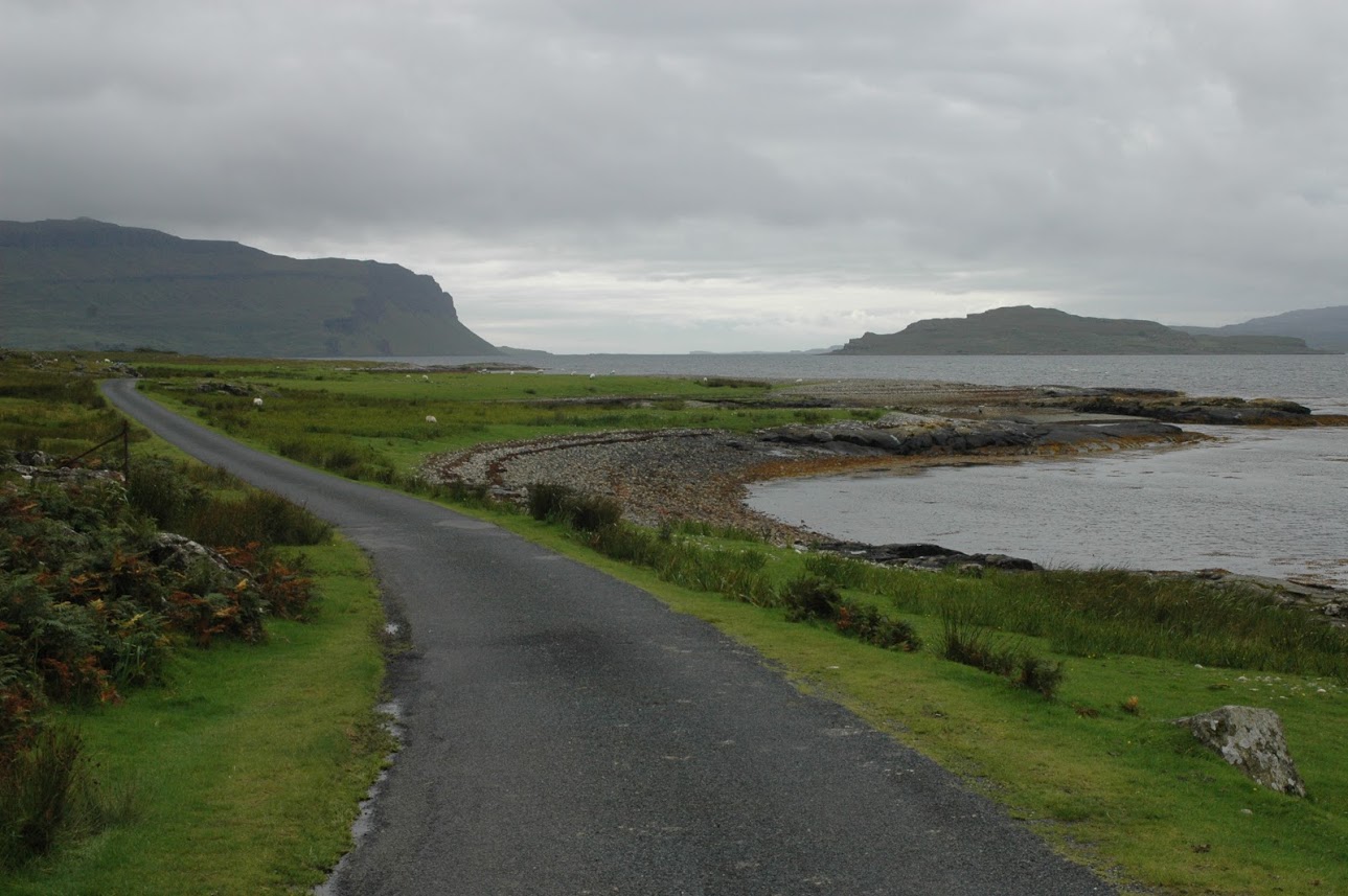 The road to Iona on Mull.