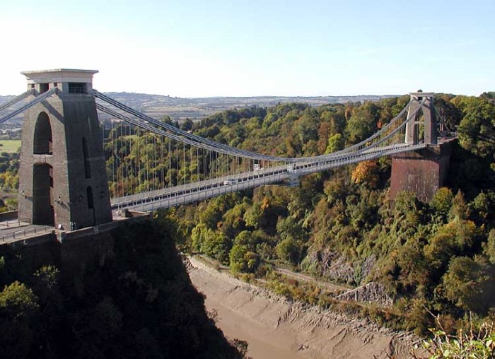 The Avon gorge suspension bridge.