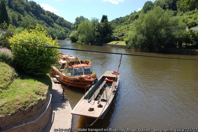 Hand operated ferry across Wordsworth's river Wye