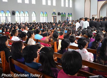 A crowded Mizo church in NE India
