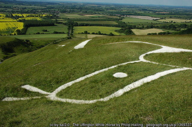 Ancient chalk figure on White Horse Hill