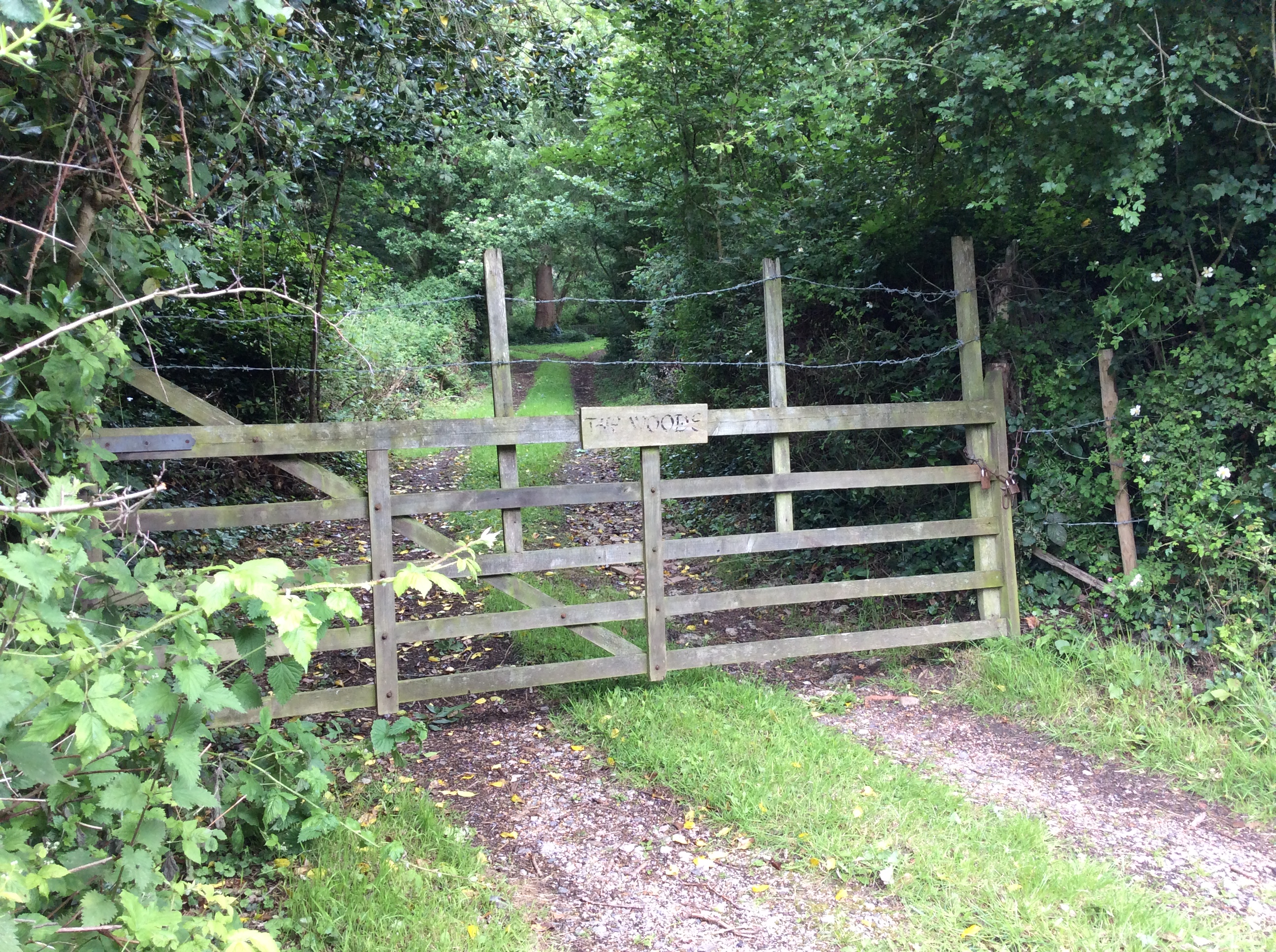 A gateway with barbed wire