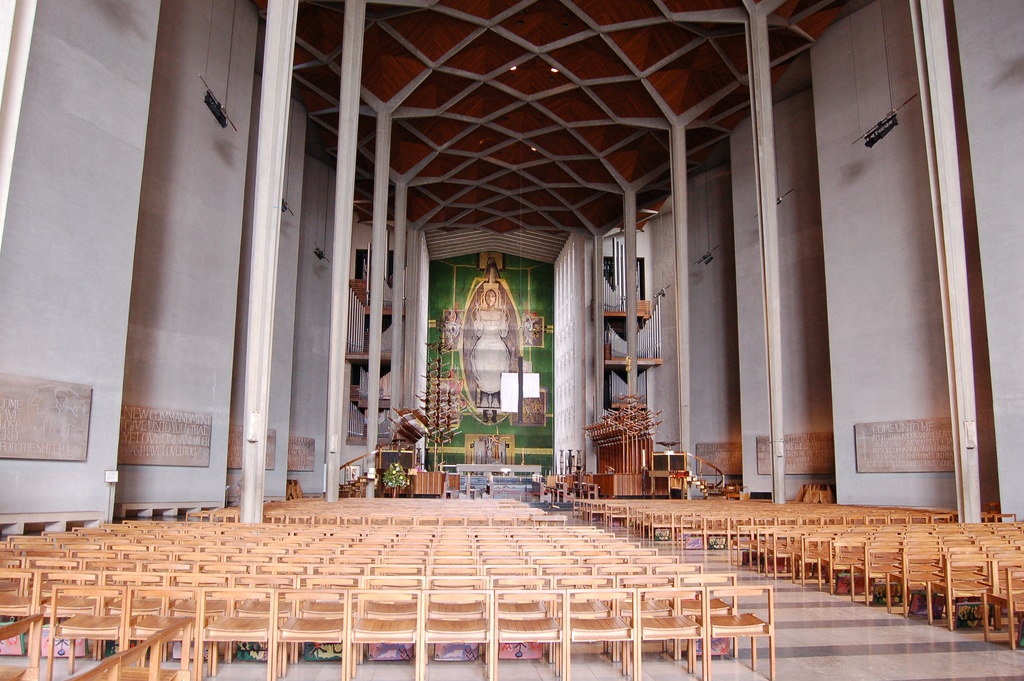 In he Nave of new coventry Cathedral