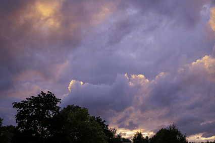 Colourful storm clouds