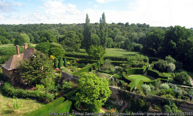 Sissinghurst garden viewed from the Eizabethan Tower