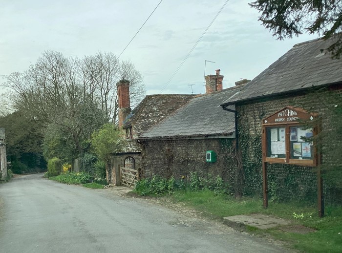 Village noticeboard in street