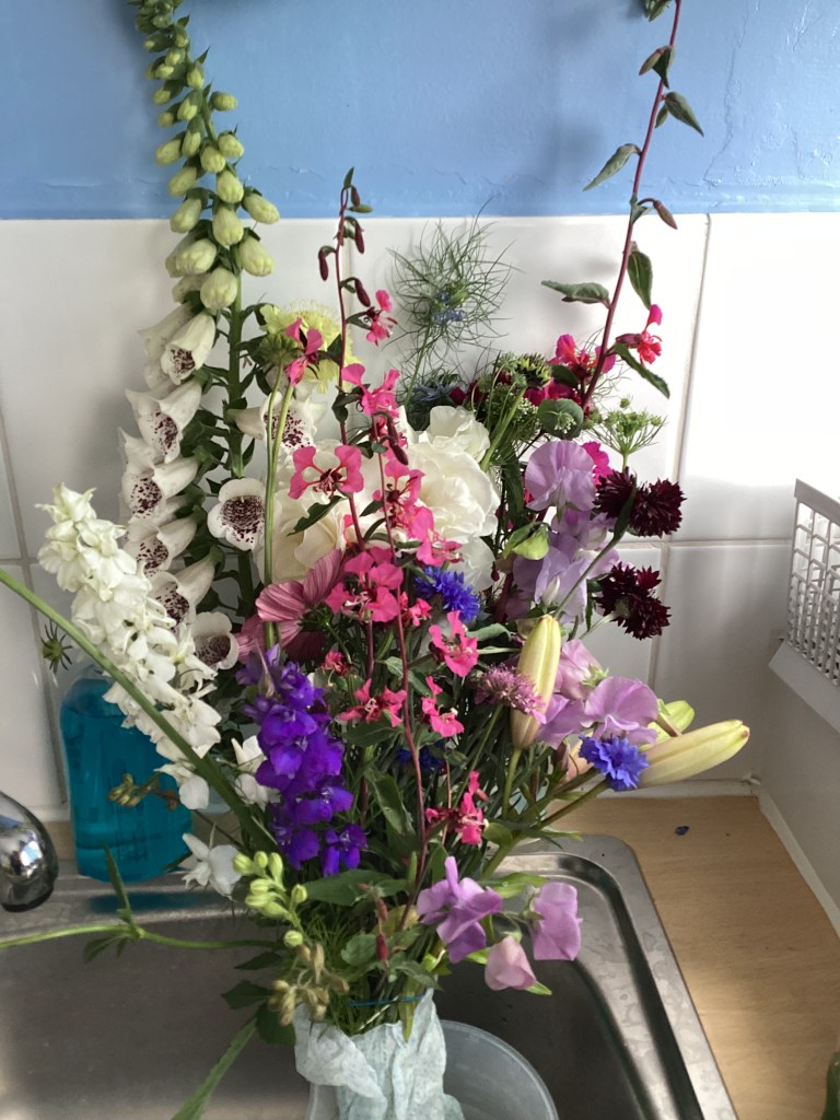 Bunch of spring garden flowers