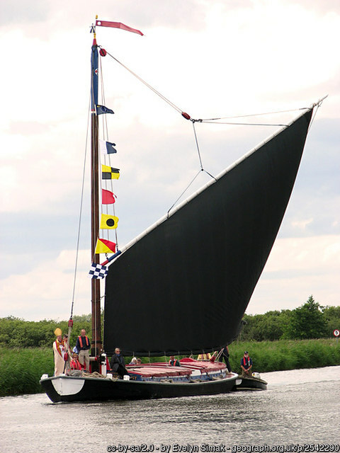 Old sailing wherry on the Norfolk Broads